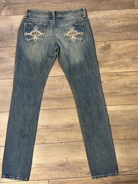 Vintage Y2K Bui Yah Kah Embellished Crown Pocket Low Rise Jeans Size 5